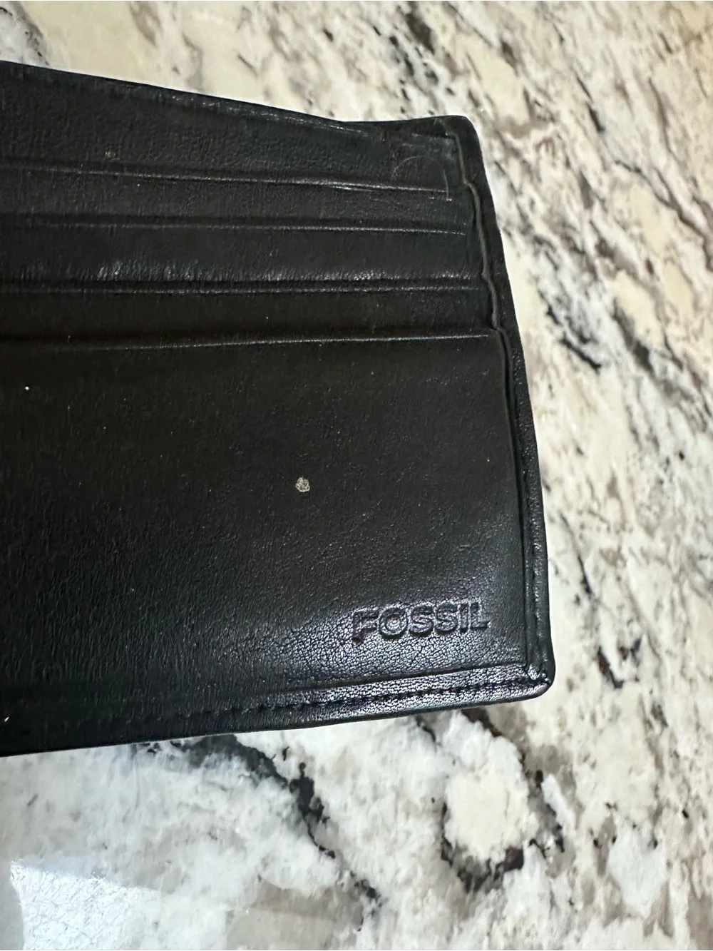 Fossil Black Leather Men’s Card Holder Wallet